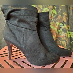 Olsenboye Suede Slouch Stiletto Booties Black Size 10 Used
